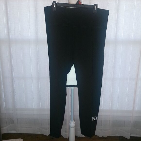 PINK BY VICTORIA SECRET Black Legging with PINK Logo on Left Cuff XXL - Picture 1 of 7